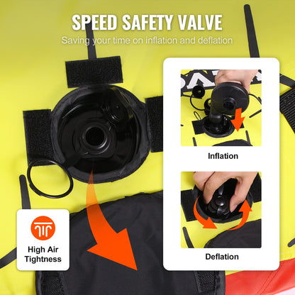 Boating Tow Tube, 1-3 Rider Inflatable Boat Tubes and Trailers, 510 lbs, 63" Round Water Sport Tow Tube for Boats to Tow, Full Nylon Cover, EVA Grip Handle and Speed Safety Valve