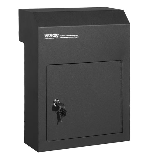 Through The Door Key Drop Box 12x6x16" brevlåda med 1,8"12" nyckellås Svart