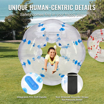 Inflatable Bumper Balls 2-Pack, 5FT/1.5M Body Sumo Zorb Balls for Teens and Adults, 0.8mm Thick PVC Human Hamster Bubble Balls for Outdoor Team Play, Bumper Bopper Toys for Garden, Yard, Park