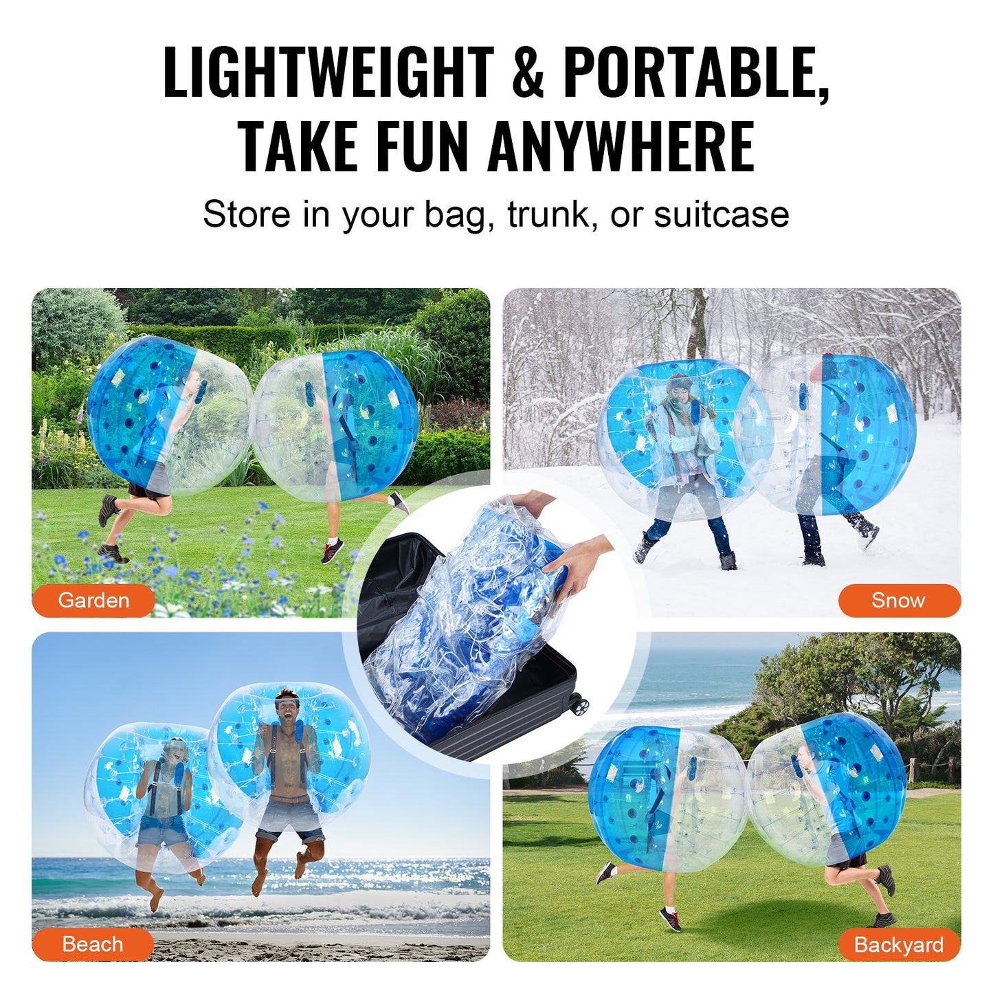 Uppblåsbar Bumper Ball 1-pack, 5FT/1,5 M Body Sumo Zorb Balls för tonåringar och vuxna, 0,8 mm tjocka PVC-bubblebollar för mänsklig hamster för utomhusspel för lagspel, Bumper Bopper-leksaker för trädgård, trädgård, park