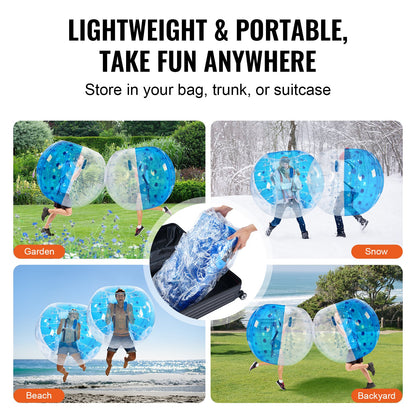 Uppblåsbar Bumper Ball 1-pack, 5FT/1,5 M Body Sumo Zorb Balls för tonåringar och vuxna, 0,8 mm tjocka PVC-bubblebollar för mänsklig hamster för utomhusspel för lagspel, Bumper Bopper-leksaker för trädgård, trädgård, park