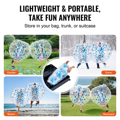 Uppblåsbar Bumper Ball 1-pack, 5FT/1,5 M Body Sumo Zorb Balls för tonåringar och vuxna, 0,8 mm tjocka PVC-bubblebollar för mänsklig hamster för utomhusspel för lagspel, Bumper Bopper-leksaker för trädgård, trädgård, park