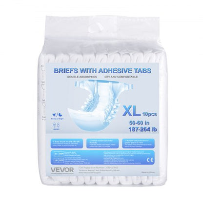 Adult briefs with adhesive tabs Incontinence briefs for men and women XL size