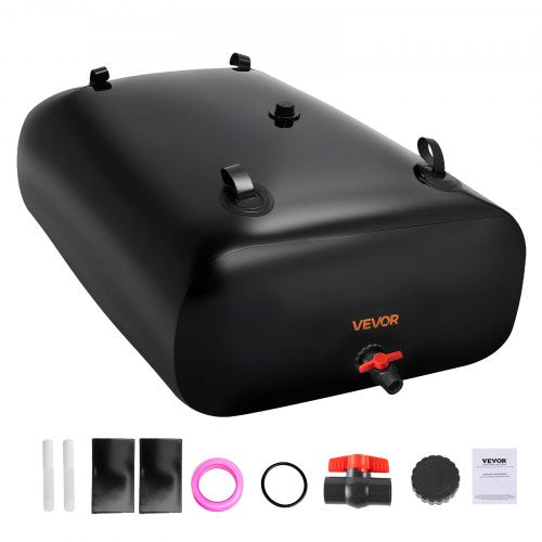 Vattenlagringsblåsa, 1000L Vattenlagringsbehållare, 1000D PVC Storkapacitet Mjuk Påse Blåsa, Hopfällbar Bärbar För Trädgårdsbevattning, Camping, Husbil, Nödanvändning - Svart |  EU