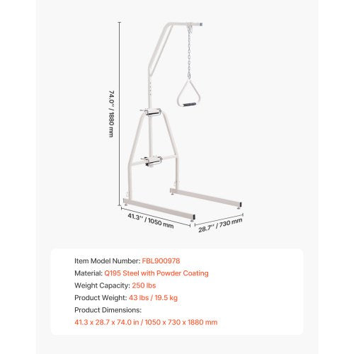 Trapetsstång för sängmobilitet 125 kg sängtrapets med klämma och golvstativ |  EU
