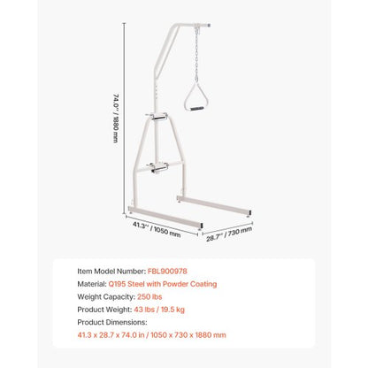 Trapetsstång för sängmobilitet 125 kg sängtrapets med klämma och golvstativ |  EU