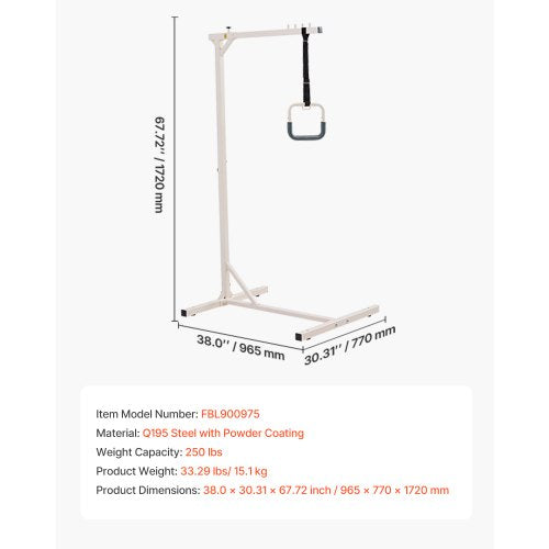 Trapeze bar for bed mobility 110 kg capacity freestanding trapeze bar | EU