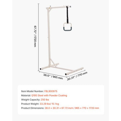 Trapeze bar for bed mobility 110 kg capacity freestanding trapeze bar | EU