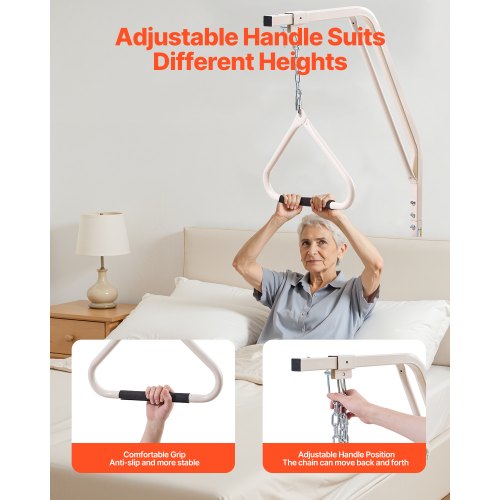 Trapeze bar for bed mobility 125 kg bed trapeze with clamps and metal chain | EU