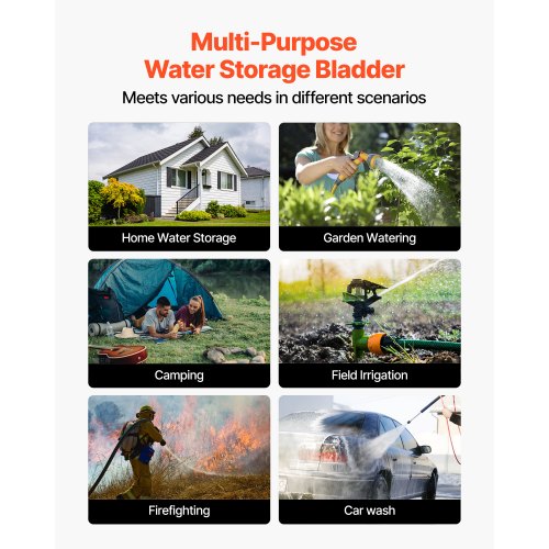 vattenlagringsblåsa, 1000L vattenlagringsbehållare, 1000D PVC extra stor kapacitet mjuk påseblåsa, hopfällbar och bärbar för trädgårdsbevattning, camping, husbil, brandskydd |  EU