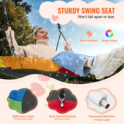 Tree Swing 40In Fat Swing 750lbs Weight Capacity 900D Oxford Multicolor