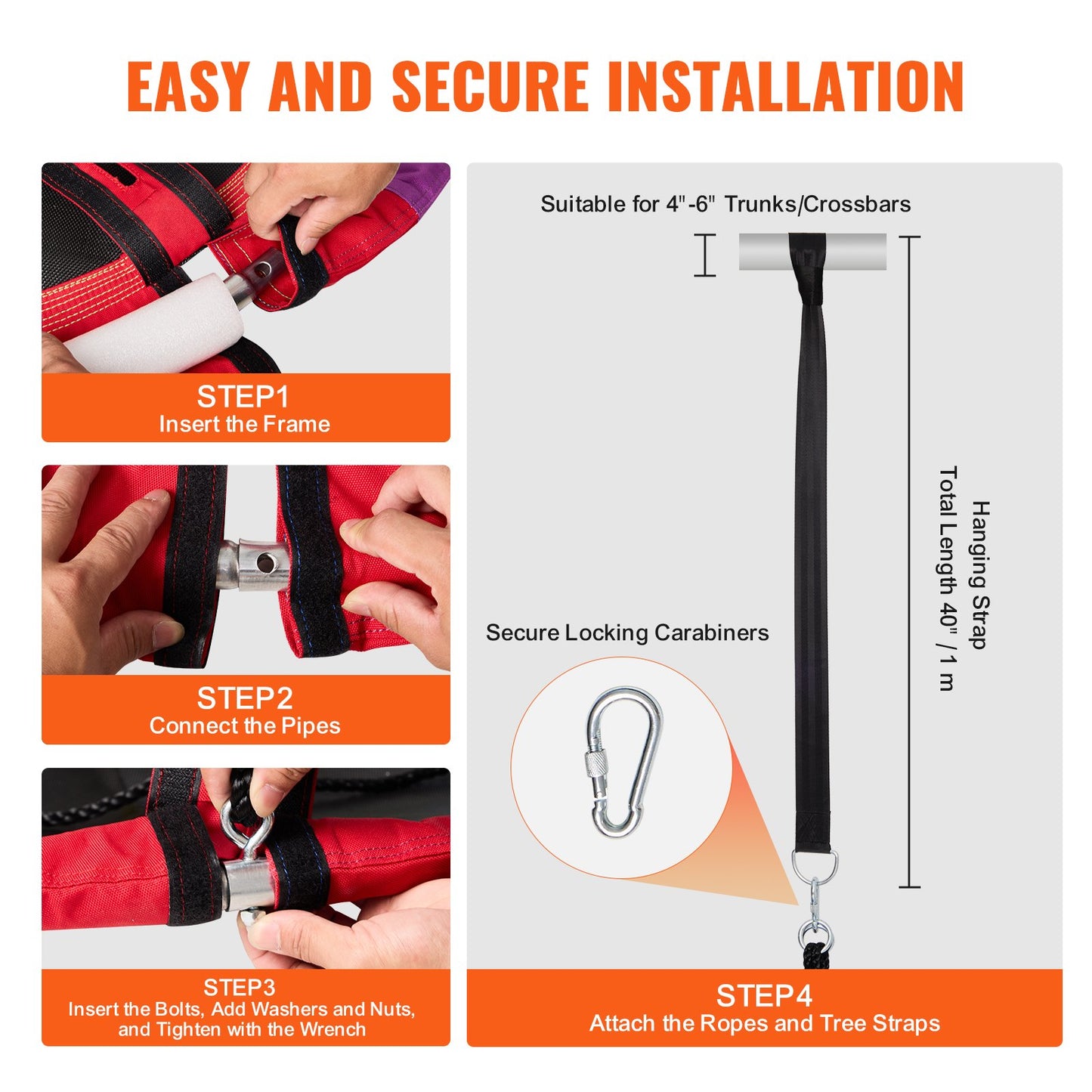 Tree Swing 40In Fat Swing 750lbs Weight Capacity 900D Oxford Multicolor