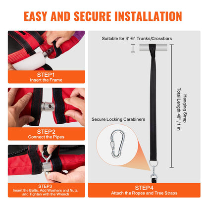 Tree Swing 40In Fat Swing 750lbs Weight Capacity 900D Oxford Multicolor