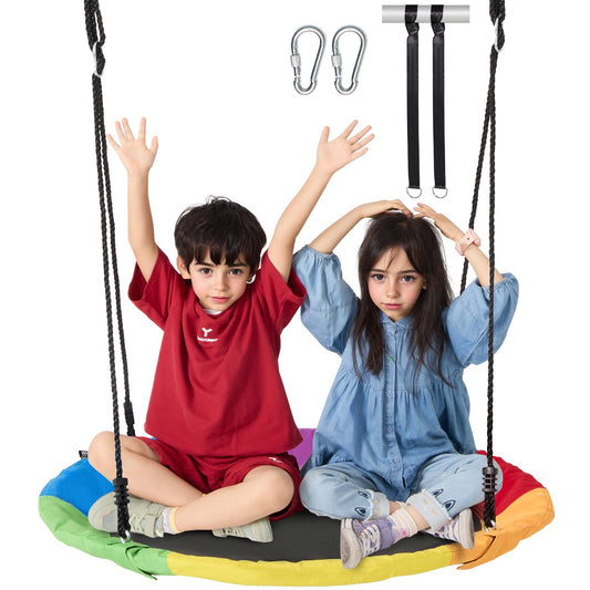 Tree Swing 40In Fat Swing 750lbs Weight Capacity 900D Oxford Multicolor
