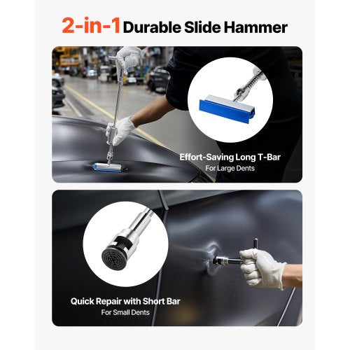 bucklaborrningssats, 100 st. lackfri bucklaborrningssats med gyllene lyftare, bryggavdragare, glidhammare, T-stång, limpistol, verktyg för borttagning av hagelskador på bilkarosser för reparation av bucklor i bilkylskåpsdörrar |  EU