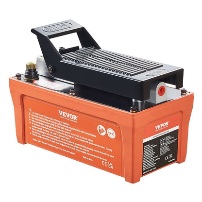 Air Hydraulic Pump, 10,000 PSI 1/2 gal Reservoir, NPT 3/8" Oil Outlet, NPT 1/4" Inlet, 6.6 ft Tube, Foot Operated Hydraulic Pump Air Pedal for Auto Body Machines and Tow Bar, Orange
