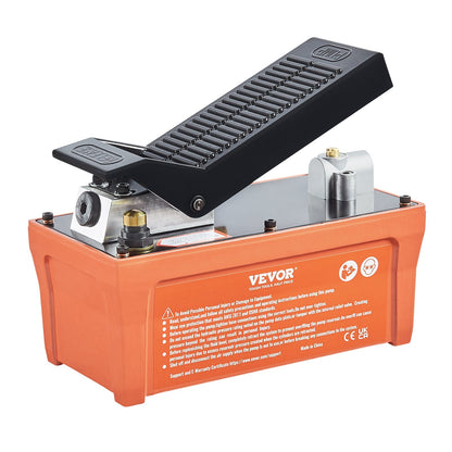 Air Hydraulic Pump, 10,000 PSI 1/2 gal Reservoir, NPT 3/8" Oil Outlet, NPT 1/4" Inlet, 6.6 ft Tube, Foot Operated Hydraulic Pump Air Pedal for Auto Body Machines and Tow Bar, Orange