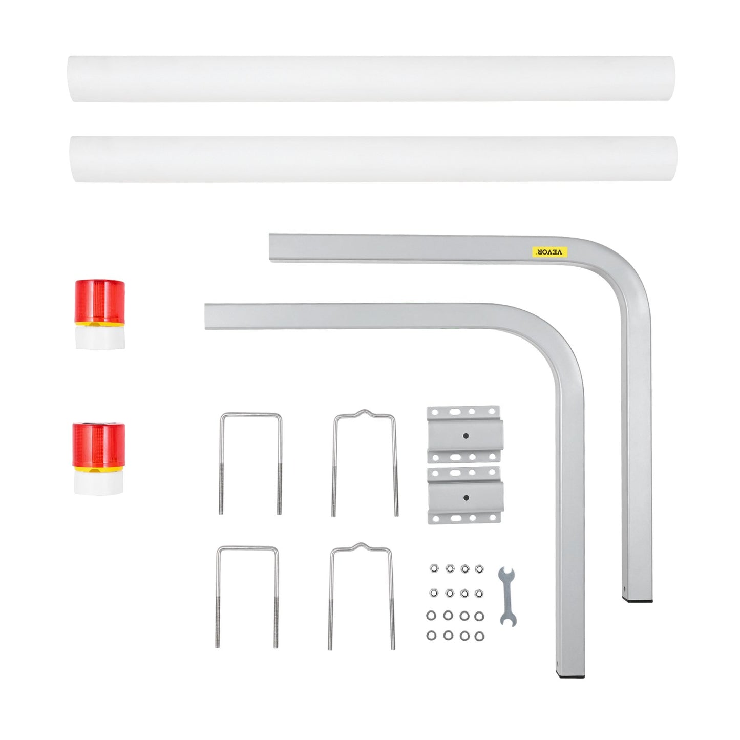 Boat Trailer Guide, 1.17M with LED Light Trailer Guide Rods, 2PCS Rustproof Galvanized Steel Trailer Guide Rods, Trailer Guides with PVC Pipe, for Ski Boat, Fishing Boat or Sailboat Trailer