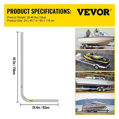 Boat Trailer Guide-ons, 46\", ett par aluminium Trailer Guider, rostbeständiga trailerguider med justerbar bredd, monteringsdelar ingår, för skidbåt, fiskebåt eller segelbåt trailer