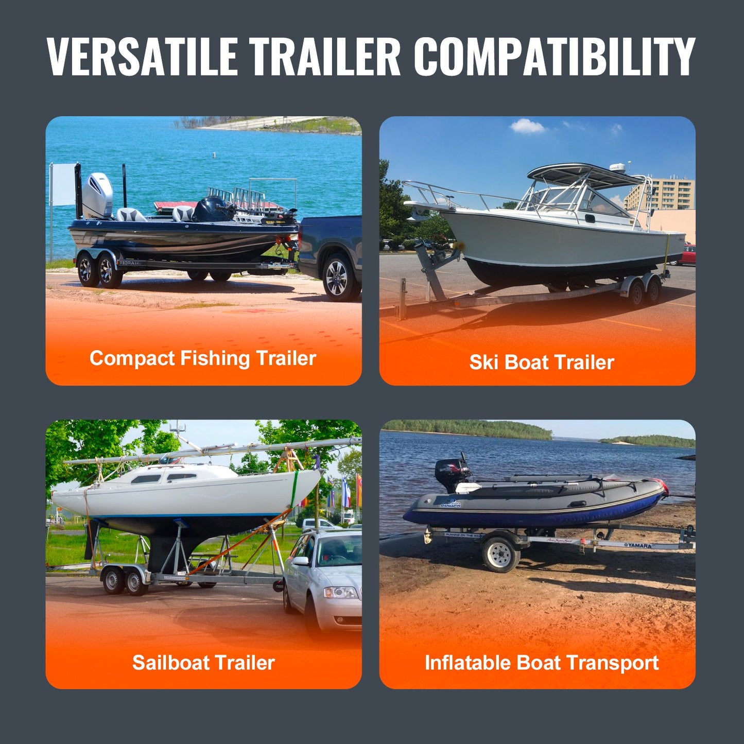 Boat Trailer Guide, 0,7M justerbar design Korta våningssläpguider, 2 ST.
