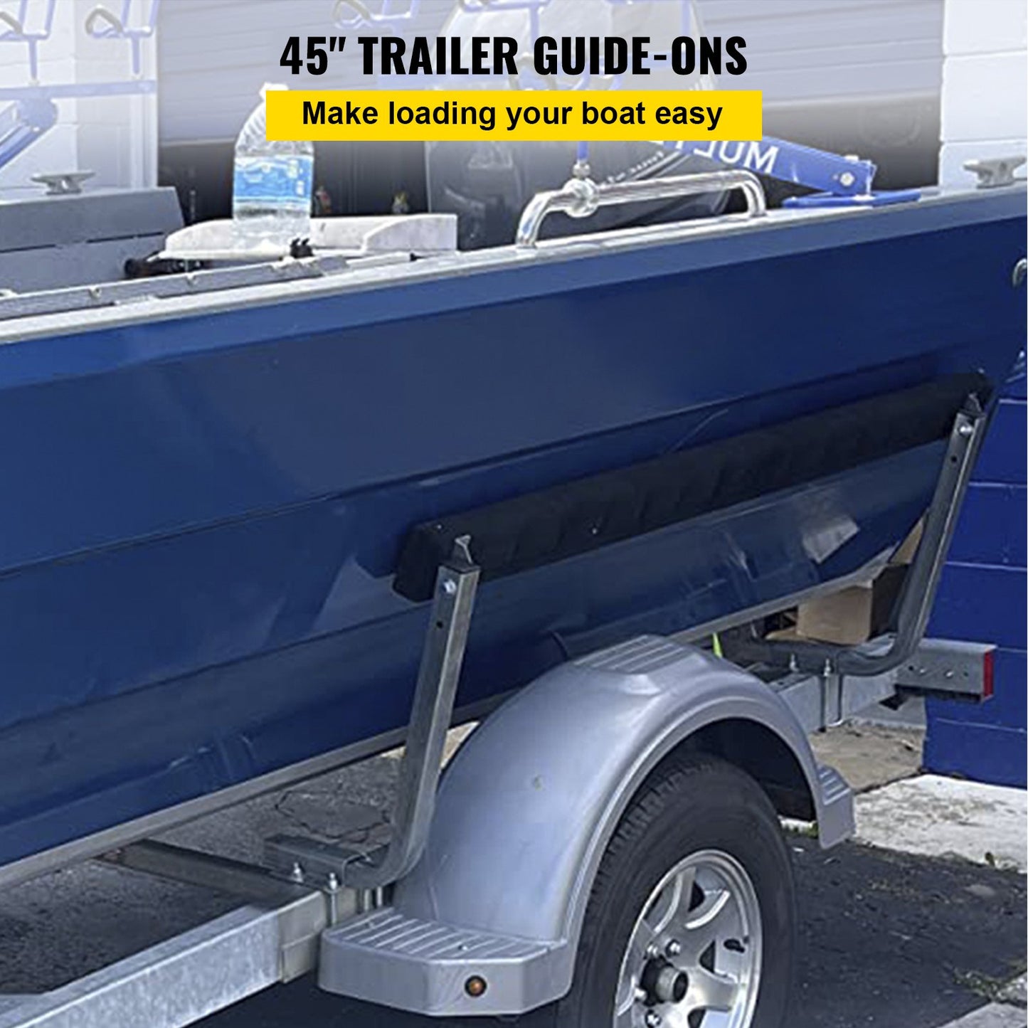 Boat Trailer Guide-on 45" π-form Trailer Guide på m/matta vadderade brädor