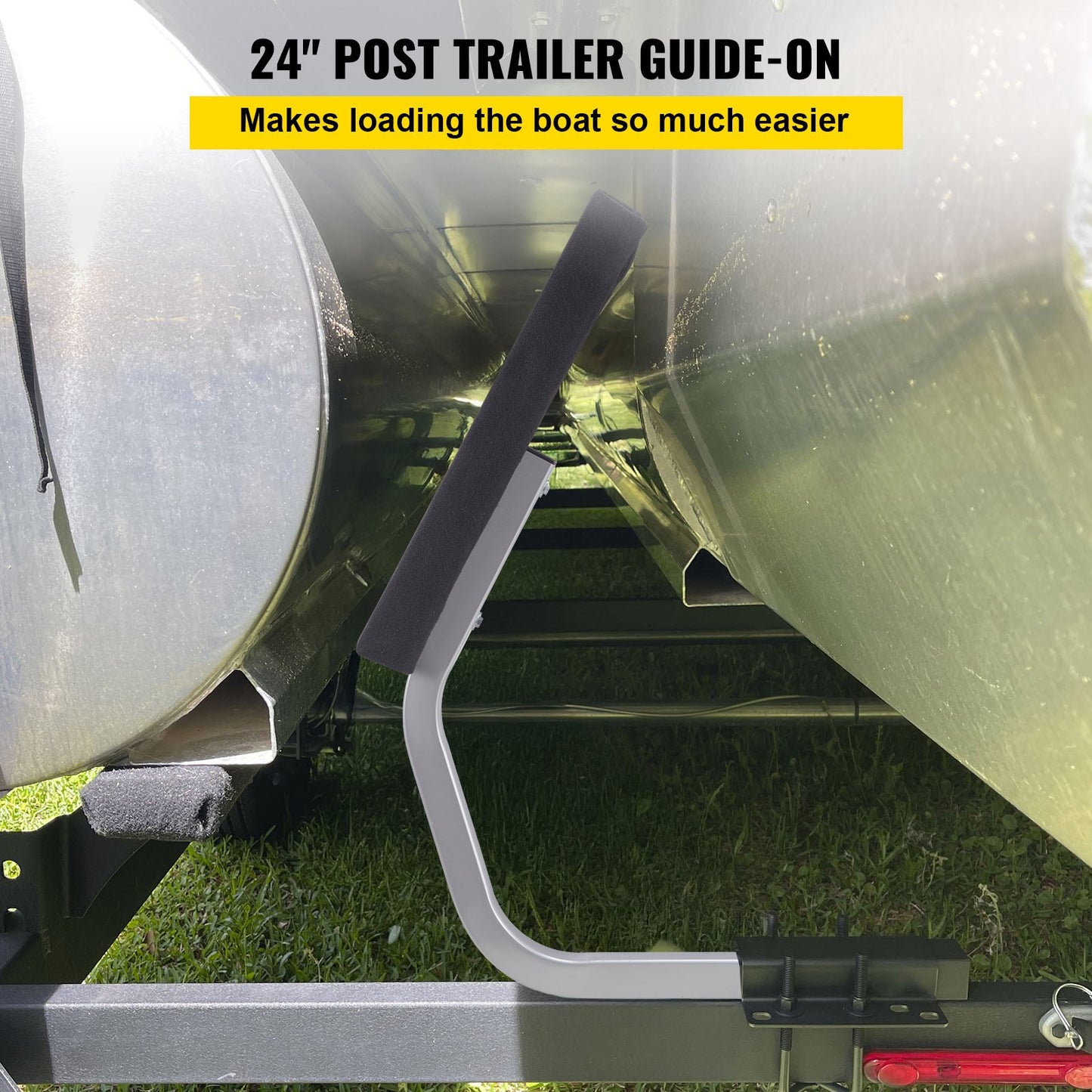 Boat Trailer Guide on, 24\", One Pair Trailer Pontoon Bunk Board Guide-ons, stål Trailer Guider, kompletta monteringstillbehör ingår, för skidbåt, fiskebåt eller segelbåt trailer