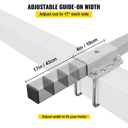 Boat Trailer Guide on, 24\", One Pair Trailer Pontoon Bunk Board Guide-ons, stål Trailer Guider, kompletta monteringstillbehör ingår, för skidbåt, fiskebåt eller segelbåt trailer