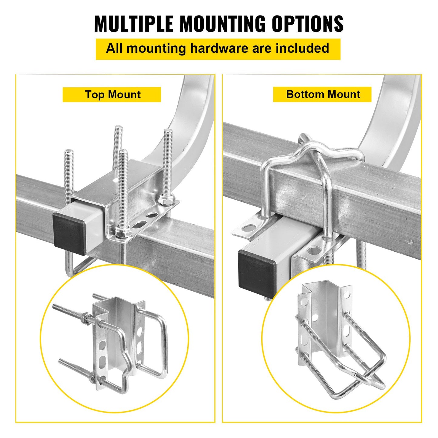 Boat Trailer Guide on, 24\", One Pair Trailer Pontoon Bunk Board Guide-ons, stål Trailer Guider, kompletta monteringstillbehör ingår, för skidbåt, fiskebåt eller segelbåt trailer