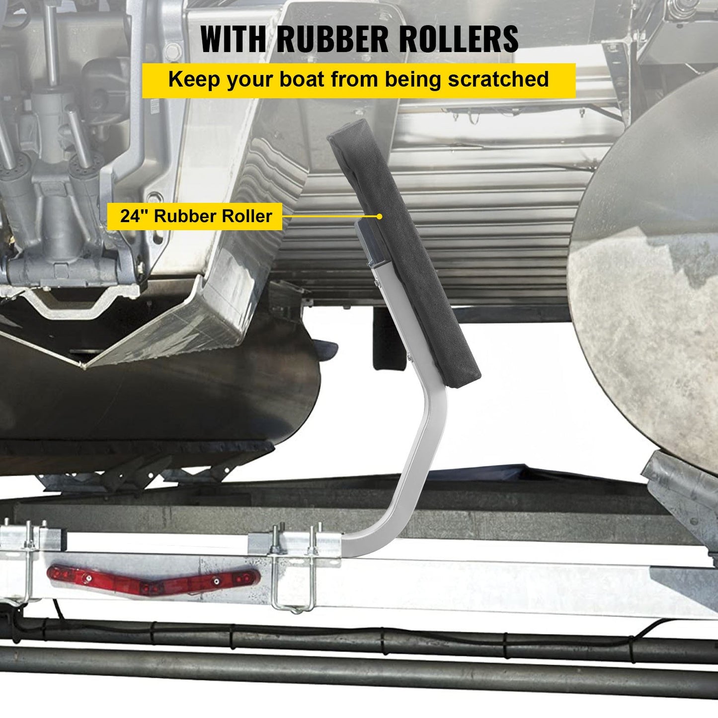 Boat Trailer Guide on, 24\", One Pair Trailer Pontoon Bunk Board Guide-ons, stål Trailer Guider, kompletta monteringstillbehör ingår, för skidbåt, fiskebåt eller segelbåt trailer