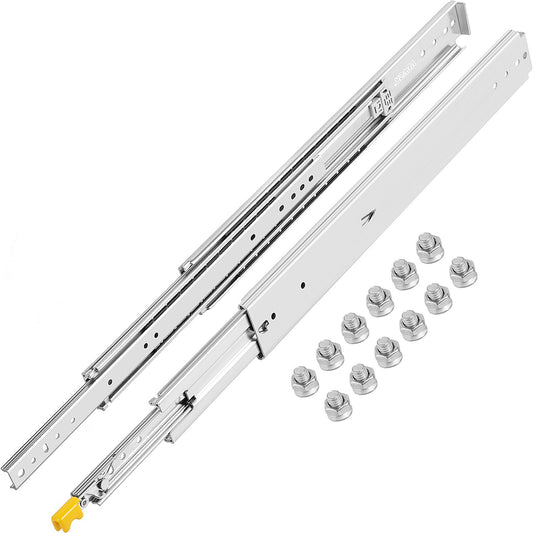 Heavy Duty lådslider 34" längd, låsande lådslider 500lbs Lastkapacitet Lång Full utdragslådslid 1 par sidomonterade kullager Lådglidar Tryck för att öppna lådans löparskena
