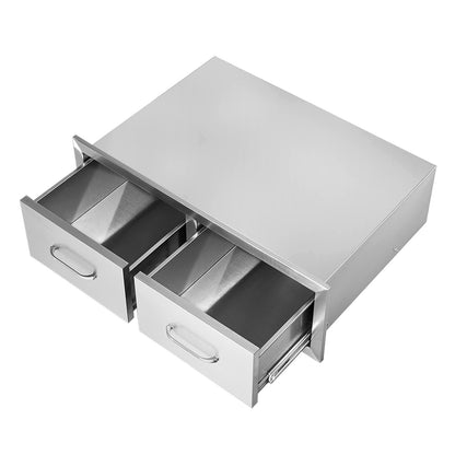 Cranks 75*25 cm grill box double horizontal drawers Durable with storage cabinet