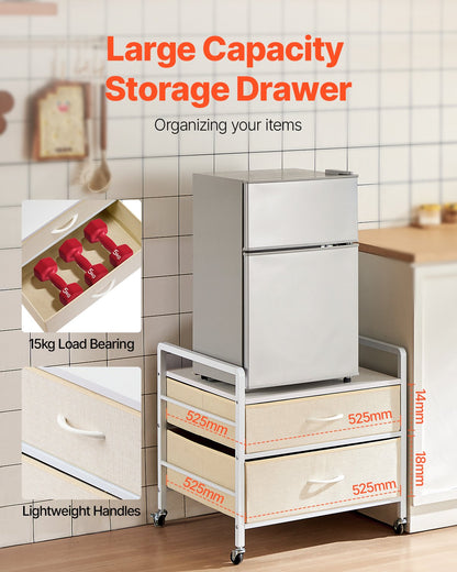 Mini Fridge Stand with Storage 176 lbs White Mini Fridge Table 2 Drawers