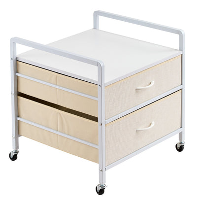 Mini Fridge Stand with Storage 176 lbs White Mini Fridge Table 2 Drawers