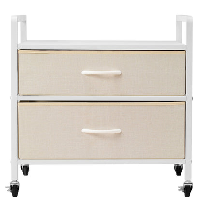 Mini Fridge Stand with Storage 176 lbs White Mini Fridge Table 2 Drawers