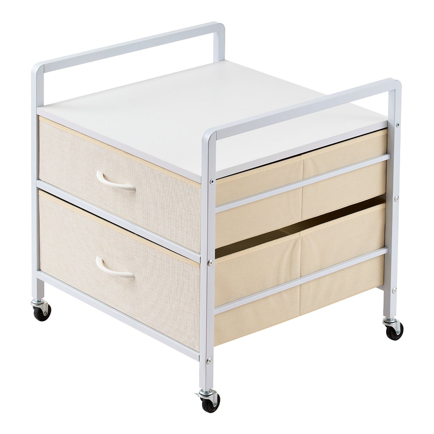Mini Fridge Stand with Storage 176 lbs White Mini Fridge Table 2 Drawers