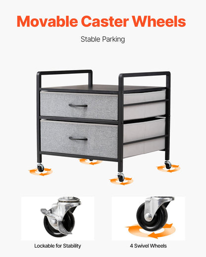 Mini Kylskåp Stativ med förvaring 176 lbs Grå Mini Kylskåp Bord 2 Lådor