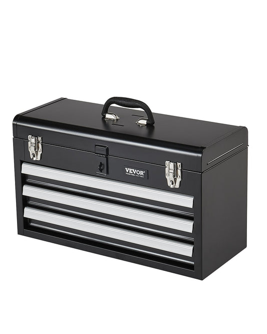 Verktygslåda 20,5-tums Bärbar Verktygslåda i metall med 3 lådor Tool Organizer
