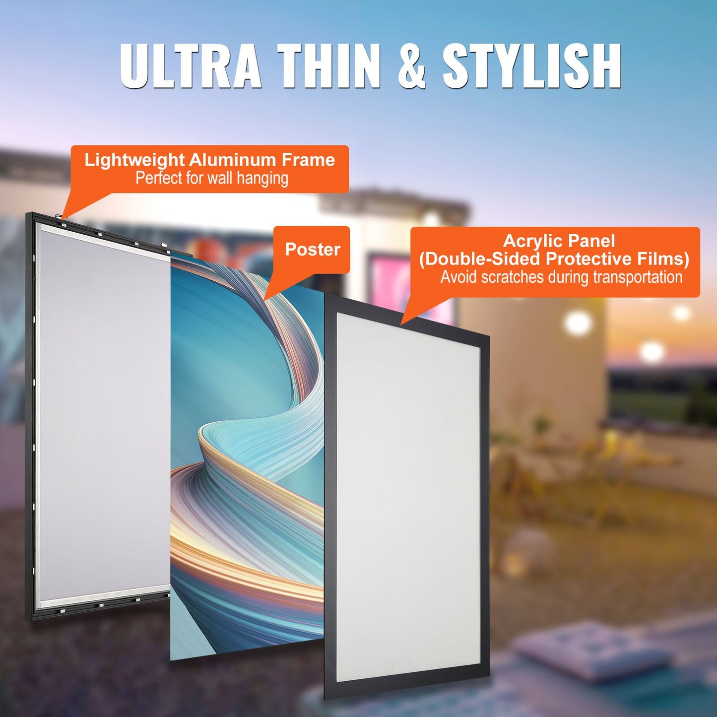 Bildram Affischram LED-ljuslåda 610x914mm Filmaffischer Svart
