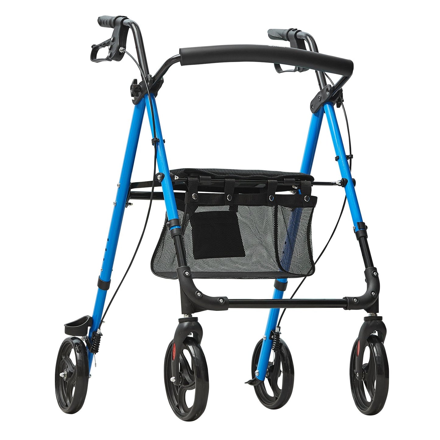 Rollator Walker for Seniors and Adults, Lightweight Folding Aluminum Wheelchair with Adjustable Seat and Handle, Rollator Rollator for Outdoor Use with 8" All-Terrain Wheels, 300 LBS Capacity