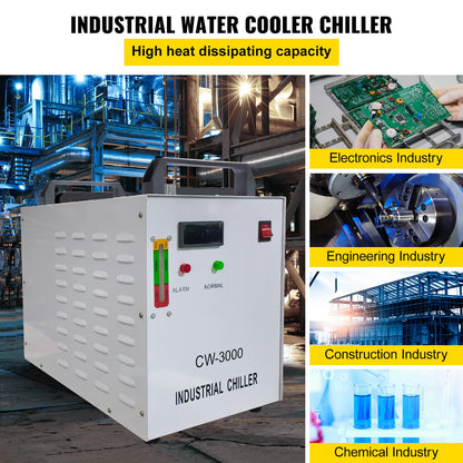 9L Tank Water Chiller CW-3000DG Thermolysis Industrial Water Chiller Water Cooling Chiller for 60W 80W CO2 Glass Laser Tube Chiller