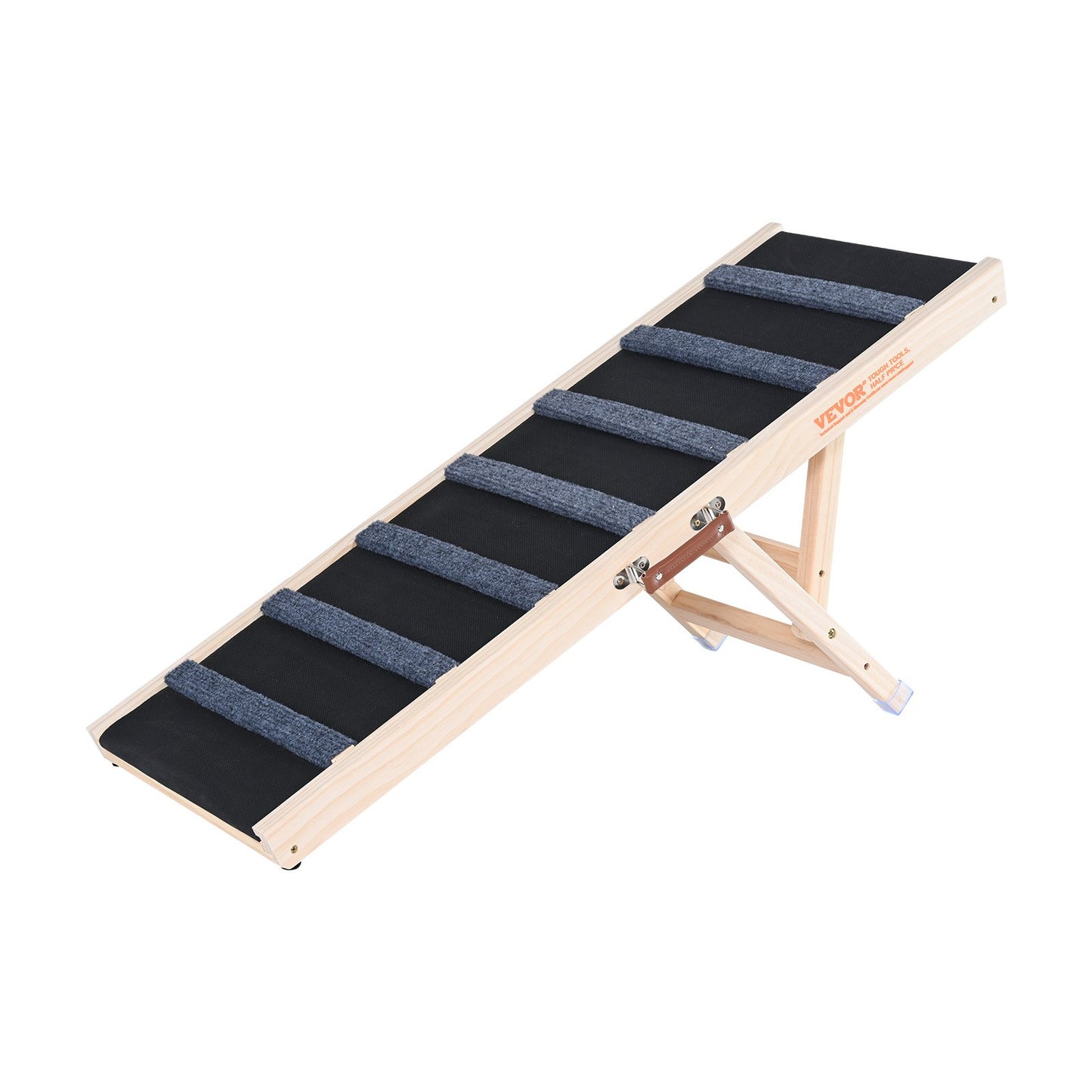 Hundramp, hopfällbar husdjursramp för sängen, justerbar hundramp för små, stora, gamla hundar och katter, husdjursramp i trä med 39,3" lång ramp, justerbar från 15" till 22", lämplig för soffa, soffa, bil