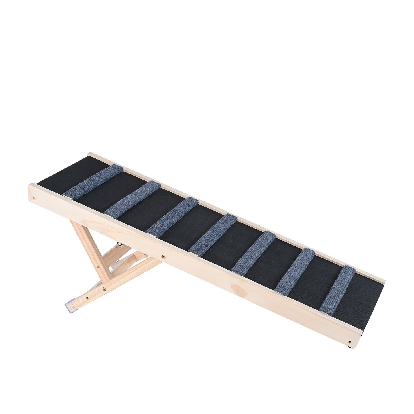 Hundramp, hopfällbar husdjursramp för sängen, justerbar hundramp för små, stora, gamla hundar och katter, husdjursramp i trä med 39,3" lång ramp, justerbar från 15" till 22", lämplig för soffa, soffa, bil