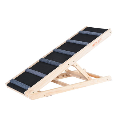 Dog Ramp, Foldable Pet Ramp for Bed, Adjustable Dog Ramp for Small, Large, Old Dogs and Cats, Wooden Pet Ramp with 41.3" Long Ramp, Adjustable from 13.77" to 25.59", Suitable for Sofa, Couch, Car
