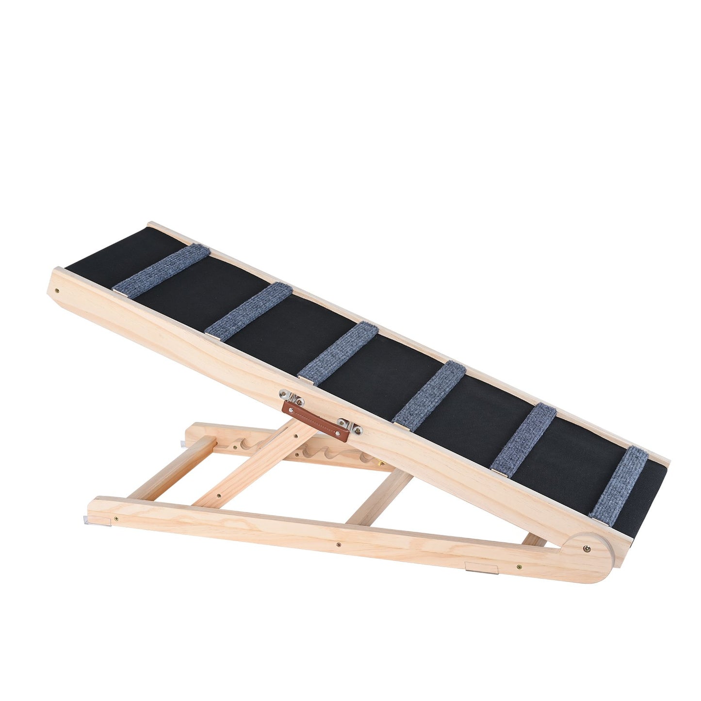 Dog Ramp, Foldable Pet Ramp for Bed, Adjustable Dog Ramp for Small, Large, Old Dogs and Cats, Wooden Pet Ramp with 41.3" Long Ramp, Adjustable from 13.77" to 25.59", Suitable for Sofa, Couch, Car