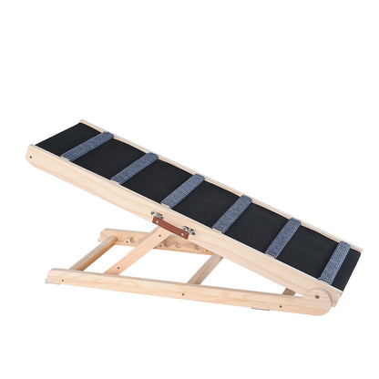 Dog Ramp, Foldable Pet Ramp for Bed, Adjustable Dog Ramp for Small, Large, Old Dogs and Cats, Wooden Pet Ramp with 41.3" Long Ramp, Adjustable from 13.77" to 25.59", Suitable for Sofa, Couch, Car