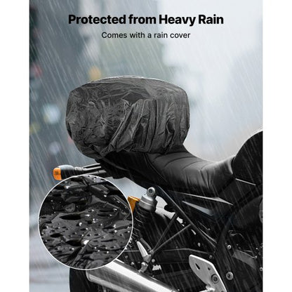 Motorcykel Baksätesväska, 10 L Motorcykel Baksätesväska med Vattentätt Regnskydd, Utomhussport Motorcykel Bagageförvaring Bagagehylla Ryggsäck Handväska med Axelrem och Innerficka, Svart |  EU