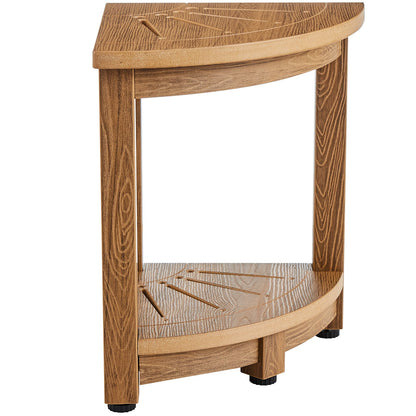 Corner Shower Stool, 16.5" Height 12.8" Radius, Faux Wood Grain Polystyrene, 350 LBS with Storage Shelf, Waterproof, Shower Stool for Indoor and Outdoor Shower, for Bathroom, Living Room