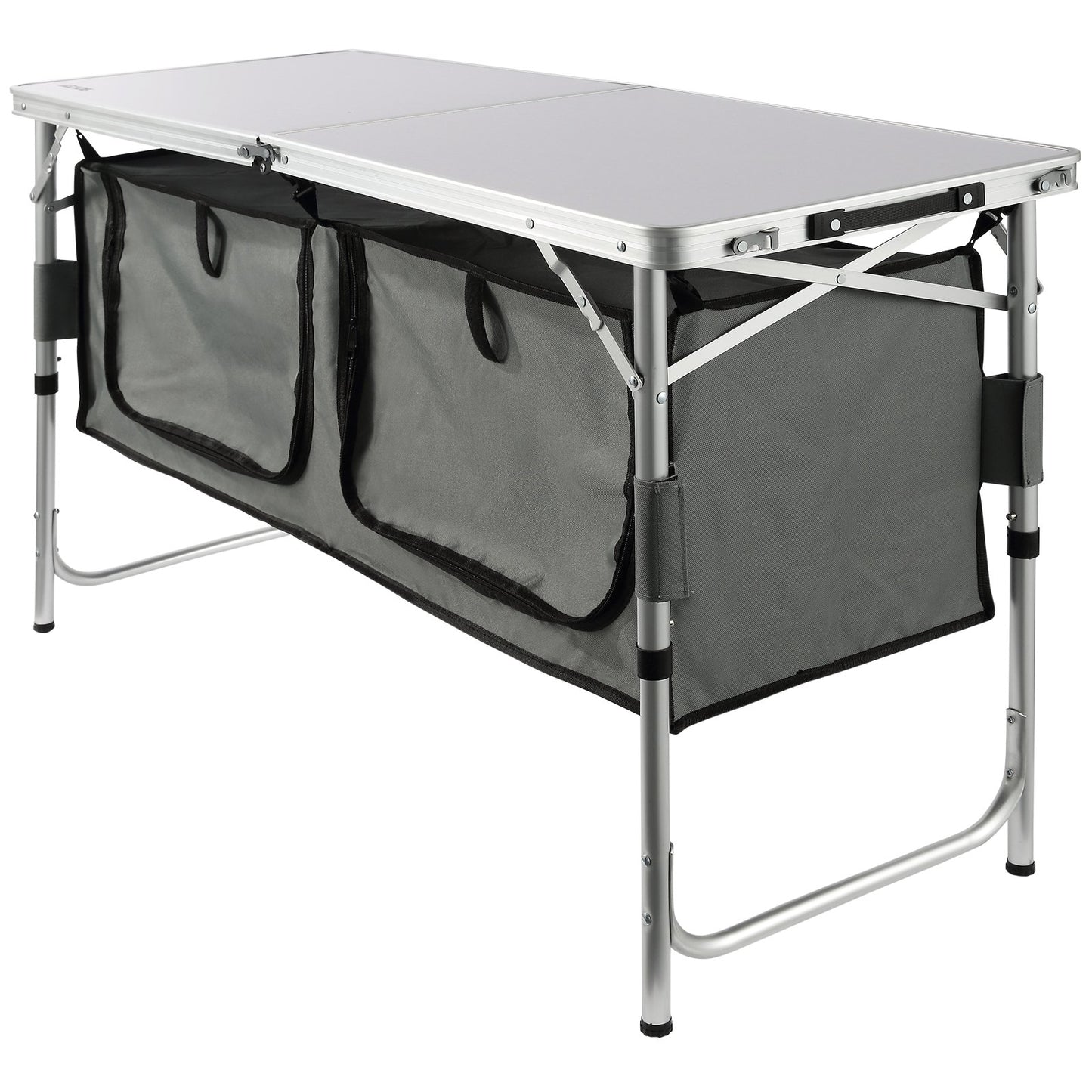 Camping Kitchen Table Foldable Portable Cook Station 3 Adjustable Heights