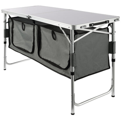 Camping Kitchen Table Foldable Portable Cook Station 3 Adjustable Heights