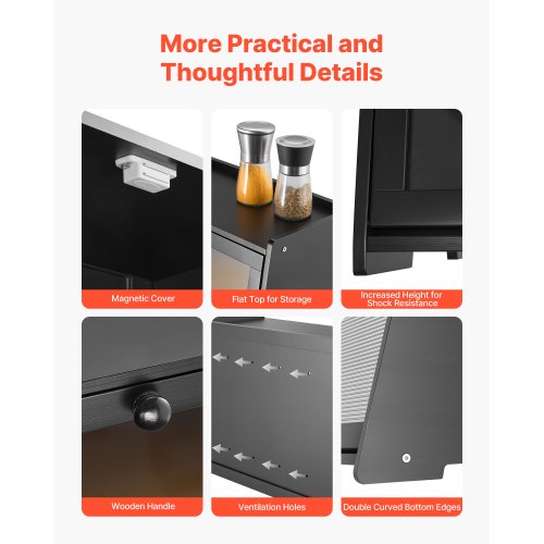 Double Layered Bread Box for Kitchen Countertop Bamboo Storage Box Bread Box